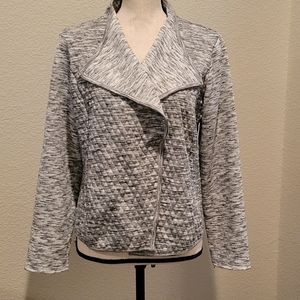 Sunday Loungewear Top-Quilted cardigan-Medium-Grey